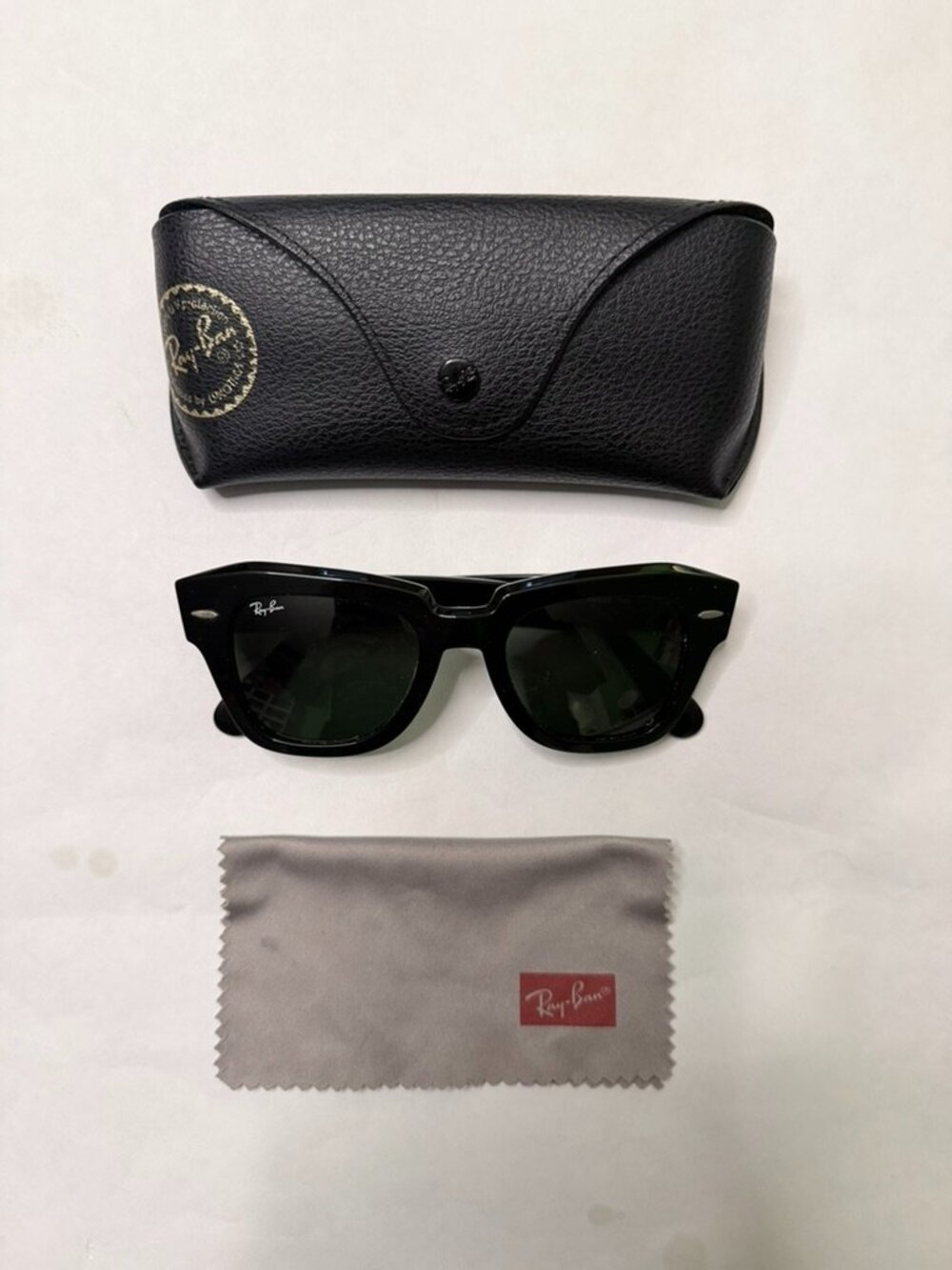 Ray-Ban Sunglasses Unisex 'State Street' Polished Black Grey Gray Lenses